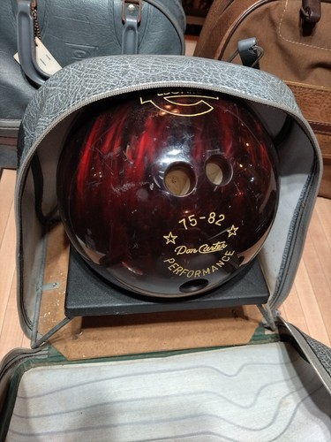 Vintage Ebonite Don Carter Bowling Ball & Bag 75-82 Performance 12 lb. 1st Drill - 第 8/18 張圖片