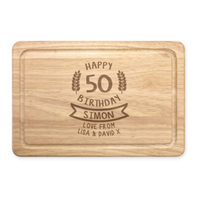 Tagliere Portauovo Personalizzato Gift Base In Legno Di Hevea - 24x20 Cm, Inciso Con Nome E Messaggio