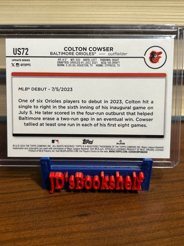 2024 Topps Update US-72 Colton Cowser Baltimore Orioles Rookie Debut - Picture 2 of 2