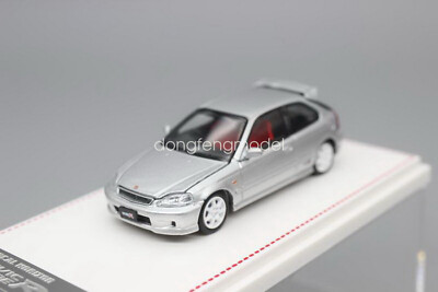 FH 1/64 Scale Honda Civic Type R EK9 Silver Diecast car Model Toy