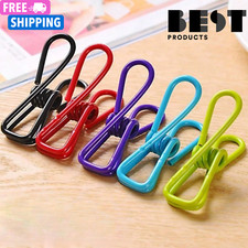 Pinzas para astillas sellador de bolsas PVC recubierto de metal pinzas para ropa papel de almacenamiento de alimentos 2 piezas