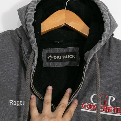 Vintage Dri Duck Hooded Canvas Jacket Mens Large - Distressed Sunfaded Workwear - Picture 7 of 12