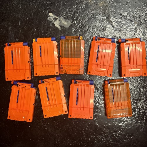 Nerf Dart Gun 6 Round Ammo Magazine Clip - Lot of 9 With Darts - Picture 4 of 4