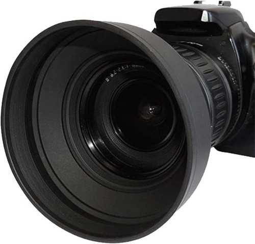 72 mm Gummi Objektivhaube Schirm für Canon Nikon Olympus Sony Pentax Fujifilm JVC 72 - Bild 6 von 7