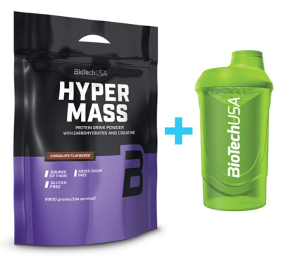 BioTechUSA - Hyper Mass 6800 g - Weight Gainer - Creatin 6,8 kg Beutel + Shaker