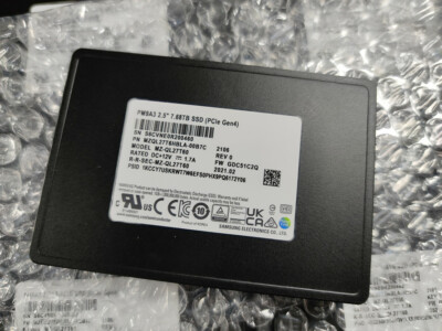 Samsung SSD PM9A3 7.68TB U2 NVME MZ-QL7T60 PCIE MZQL27T6HBLA-00A07