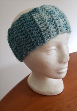 Handmade Headband,Ear Warmer - Teal, White