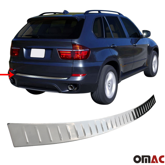 Fits BMW X5 E70 20072013 Chrome Rear Bumper Guard Trunk Sill Protector