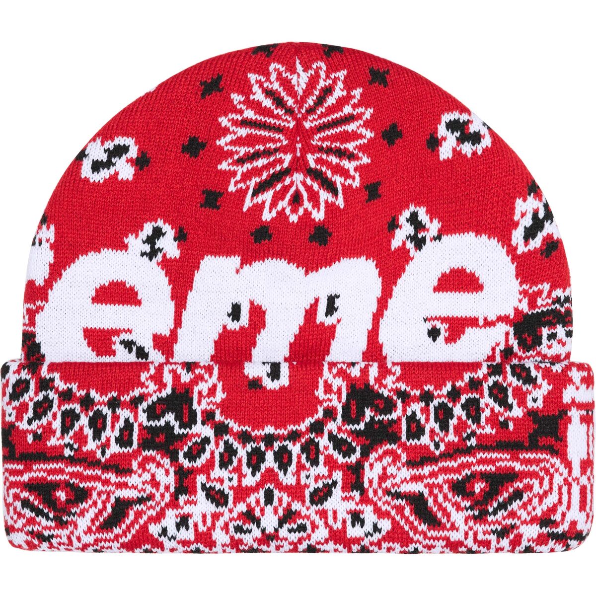 Supreme Big Logo Bandana Beanie Hat Red Supreme Streetwear Supreme Big Logo Bandana Beanie Hat Red Supreme Streetwear