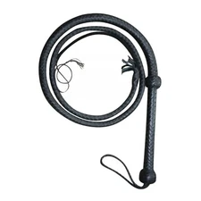 Cowhide Leather Bullwhip 06 Feet Long Black 12 Plaits Indiana Jones Whip