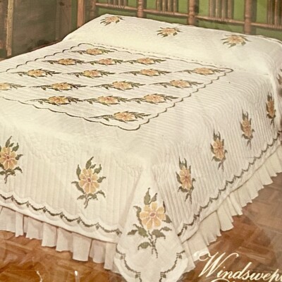 Kit De Couette Progress Windswept Daisy Point De Croix - Taille King 108x103 NOS