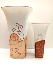 Wedgwood Marrakech Pattern Flower Vase Tall 19.5cm and 26cm