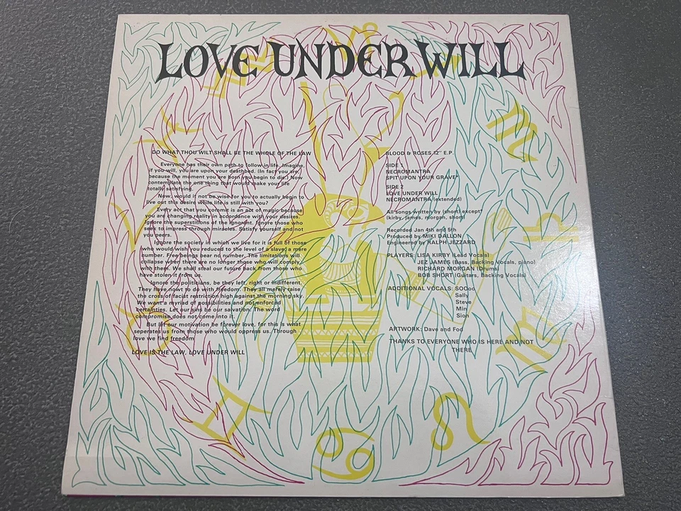 Blood And Roses “Love Under Will” EP Siouxsie & The Banshees X Mal Deutschland - Image 2 of 3