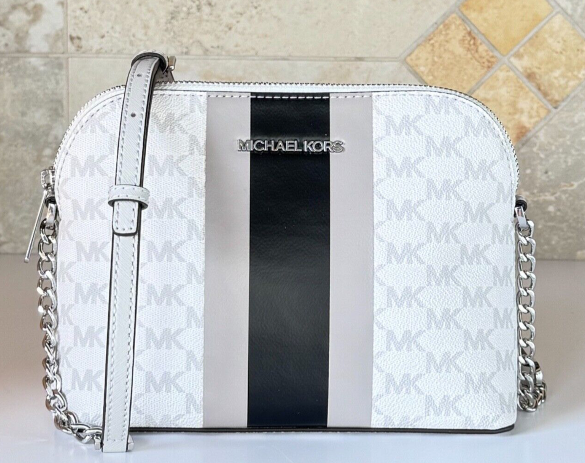 MICHAEL KORS CINDY DOME CENTER STRIPE SHOULDER CROSSBODY BAG  display picture 1