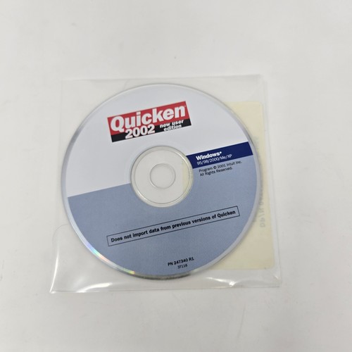 Quicken 2002 New User Edition PC CD-ROM Sealed Windows 95 98 2000 Me XP