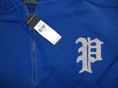 Polo Ralph Lauren Half Zip Fleece GOTHIC P Hoodie $125 Black Blue