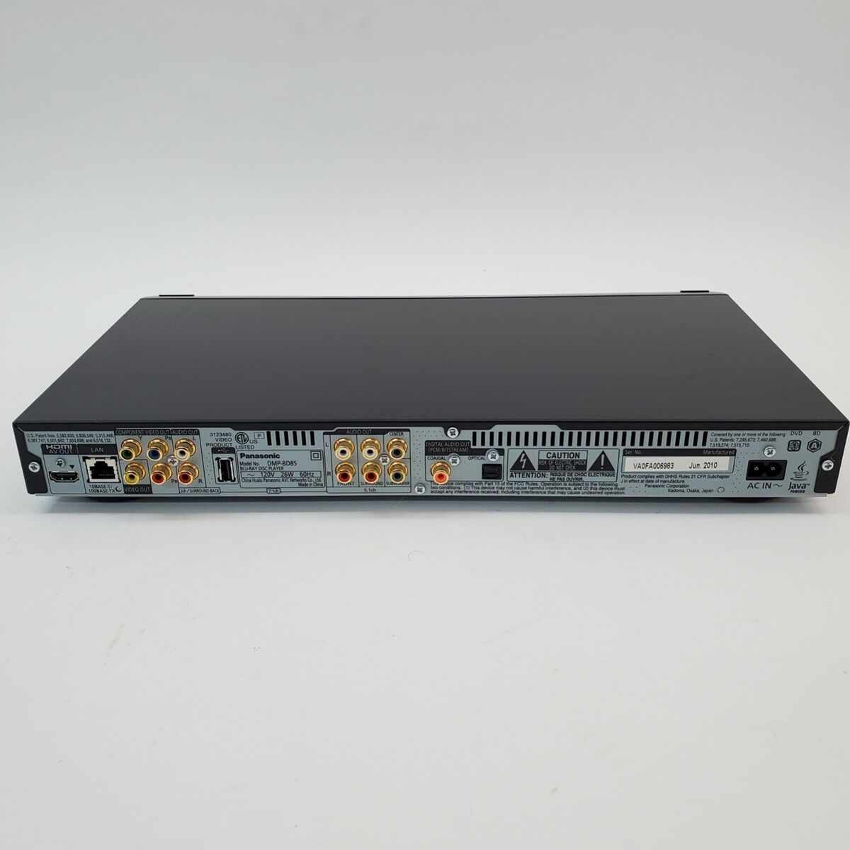 Panasonic DMP-BD85 Blu-Ray Disc Player Media Streaming HDMI Panasonic DMP-BD85 Blu-Ray Disc Player Media Streaming HDMI