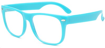 KIDS GLASSES COLORED FRAME CLEAR LENS PROTECT CHILD'S EYES FROM UVB UVA W/ POUCH