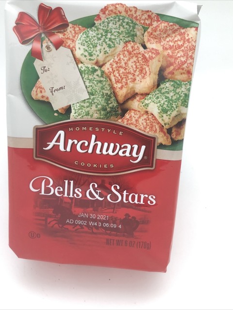 Archway Bells & Stars Christmas Cookies 6 oz Holiday Sprinkle Cookies | eBay