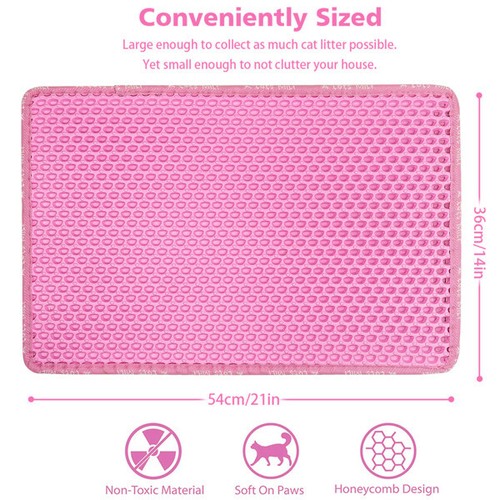 Cat Litter Mat Double Layer Mat with MiLi Shape Scratching Waterproof 21''x14'' - Picture 26 of 29