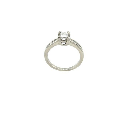 Palladium Princess Cut Solitaire 0.50ct G/SI2 Diamond Ring - Picture 2 of 4