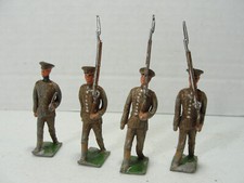 Antique Vtg. Lead Army  Marching Soldiers   2" Figures 4 Lot