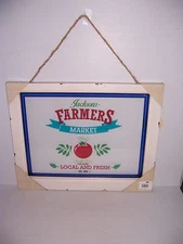 NATURAL HOME JACKSON'S FARMERS MARKET DISTRESSED WINDOW WALL HANGING DECOR NEW!
