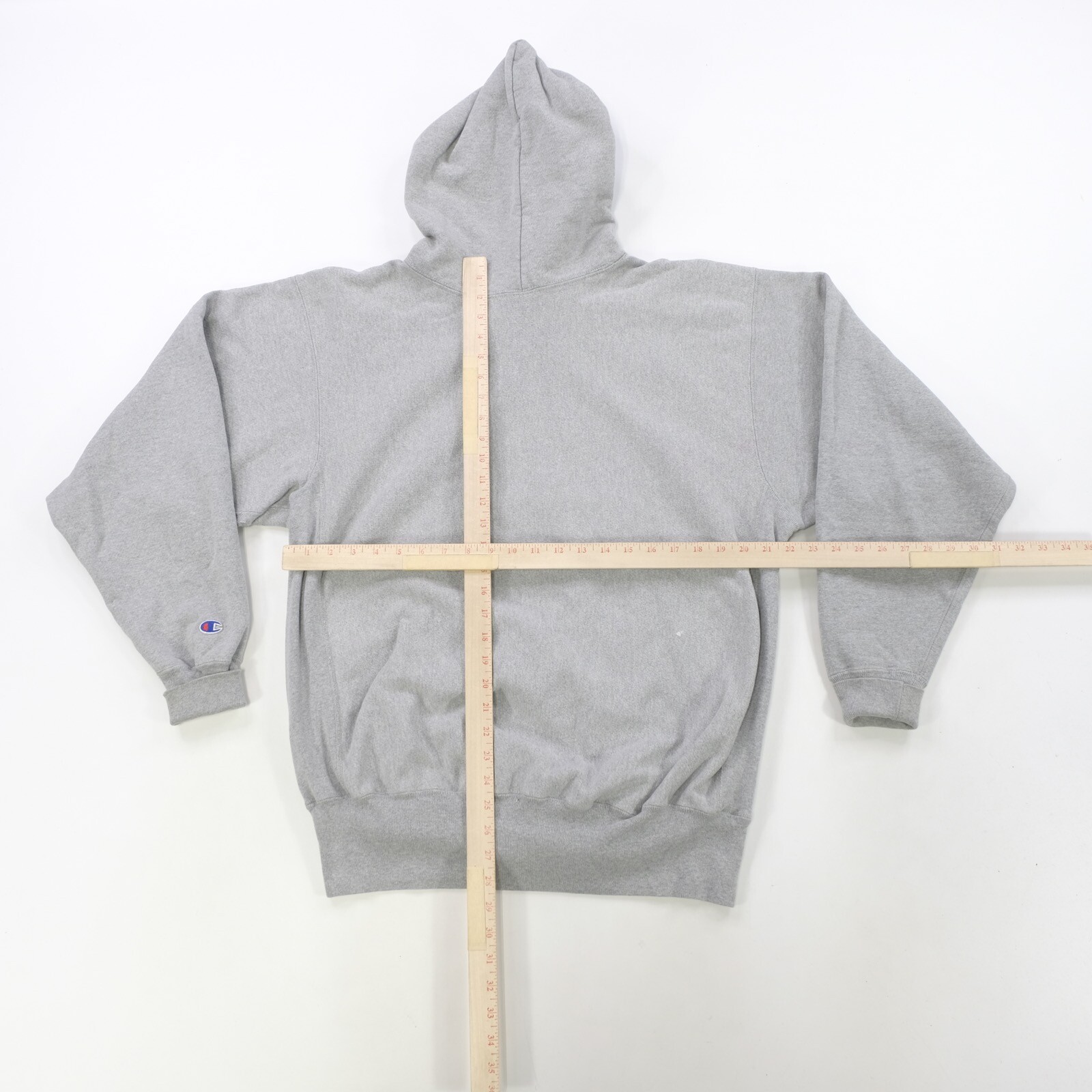 Rare Vintage CHAMPION Plain Blank Pullover Hoodie Sweatshirt 80s 90s Gray SZ 2XL image 9