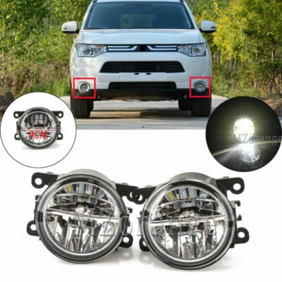 RH+LH Front Fog White Lights Lamps Fit For Mitsubishi Outlander 2006-2019 Mirage - Image 1 of 4