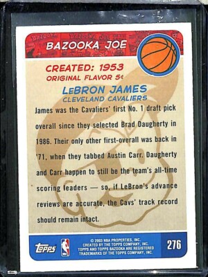 2003-04 Topps Bazooka Gold Border Rookie #276 LeBron James