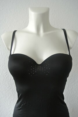 Ausgefallenes Top Oberteil Unterhemdchen von JOLIDON Strass Pusher schwarz NEU