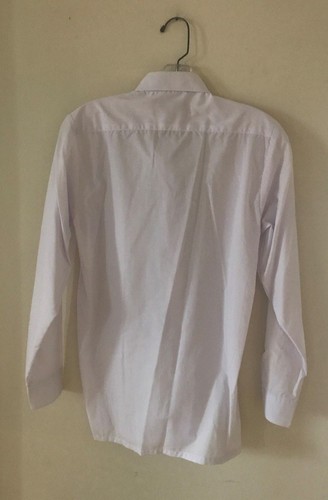 JOHNNIE LENE WHITE DRESS SHIRT BOYS 16 WITH GRAY/WHITE POLKA DOT CLIPON TIE - Picture 2 of 2