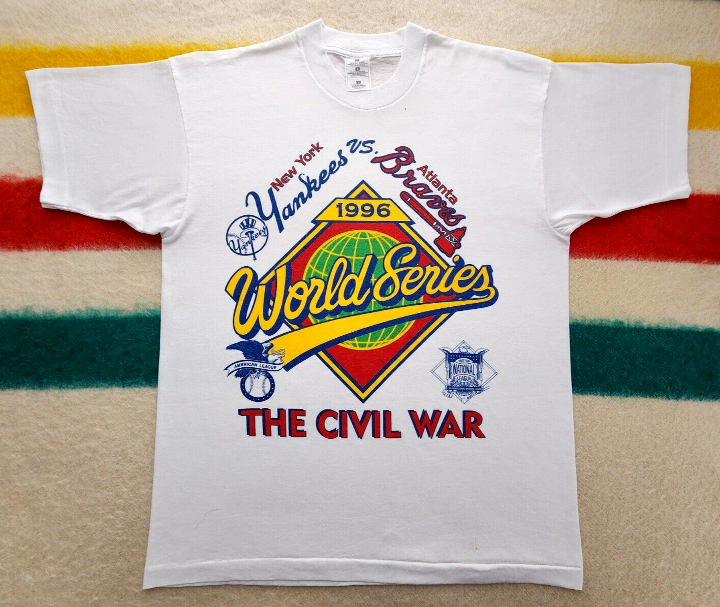 ALTRA Maglia vintage anni 90 New York Yankees Atlanta Braves 1996 World Series guerra civile