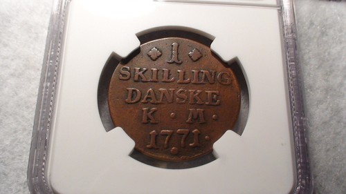 1771KM Denmark ONE SKILLING NGC EXTRA FINE 1S Coin PRICED TO SELL! - Picture 3 of 4