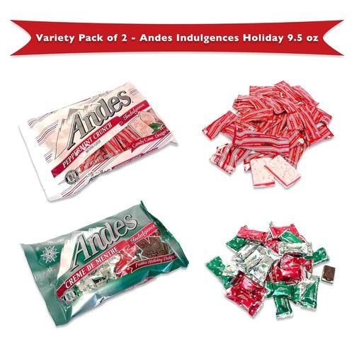 Andes PEPPERMINT CRUNCH Indulgence Festive Candy Cane Individual Wrap 7.6 oz 2Pk - 第 8/9 張圖片