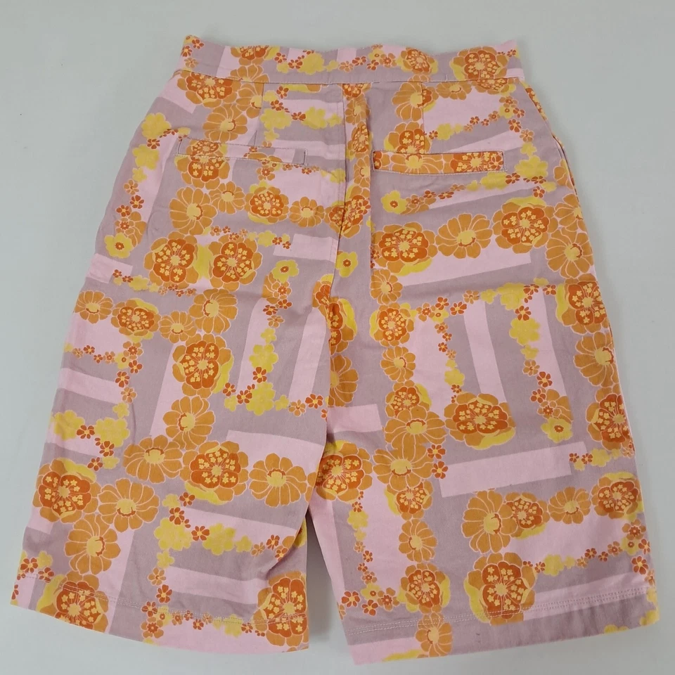 Bermudas Free People tiro alto retro estampado floral hasta la rodilla talla 4 nuevas sin etiquetas
