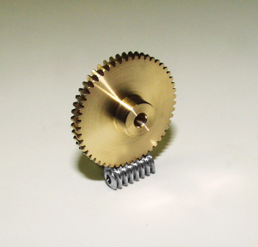 HÖHN-MODELLBAU Schneckenrad, Schneckengetriebe, Schnecke, Modul 0,4, Messing/Stahl