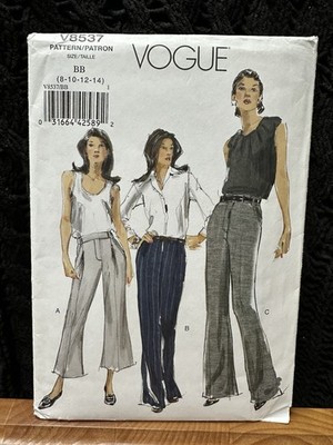 Vogue 8537 - PANTS Sewing Pattern - 3 Styles - Misses - Size 8-10-12-14 - UNCUT