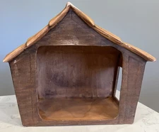 Vintage Christmas Nativity Atlantic Mold Ceramic Stable Barn 12” x 10” x 7”