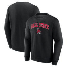 Men's  Black Ball State Cardinals Campus Fleece Pullover Sweatshirt