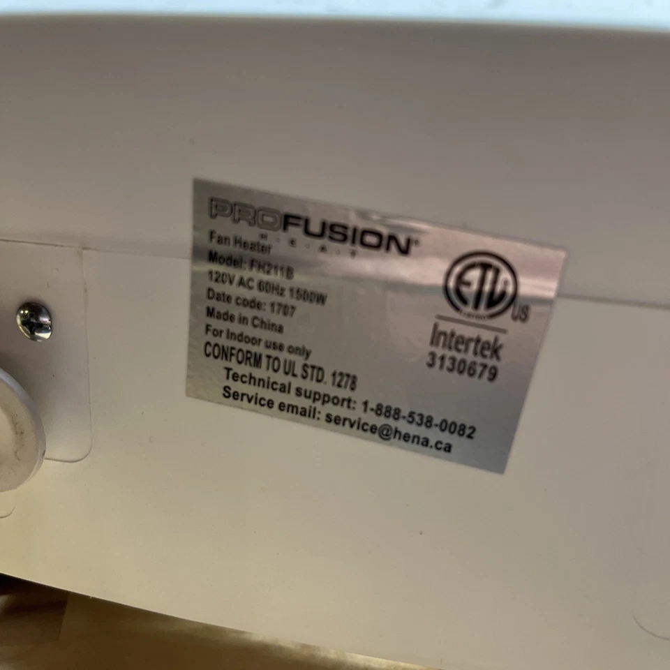 Profusion Fan Forced Heater With Thermostat Model # FH211B - Image 3 of 3