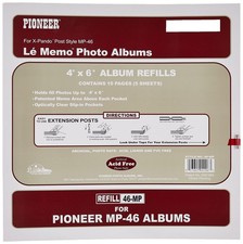 Pioneer Memo Pocket Album Refill 4-Inch by 6-Inch for mp-46 4 x 6 inch, White