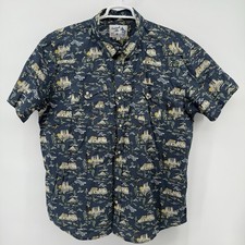 Panhandle Slim True Western Wear Men  s XL Pearl Snap Blue Short Sleeve Shirt