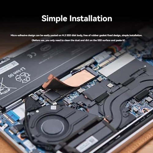 SSD Kupfer-Kühlkörper Kühlgehäuse Kühlsticker Wärmeleitpad für Laptop Deskt1791 - Bild 3 von 6