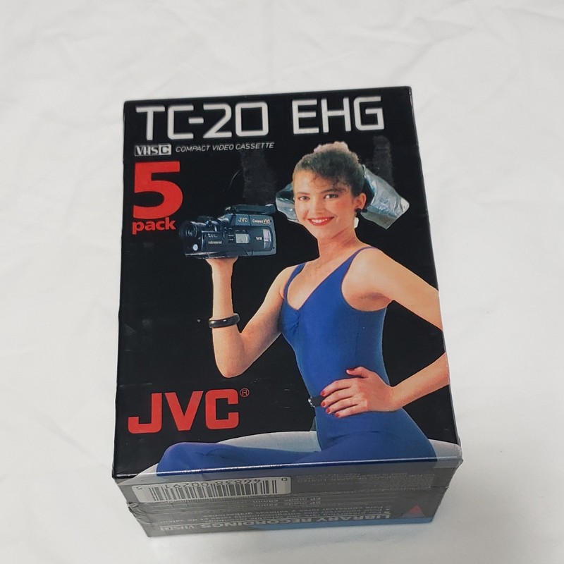 JVC TC-20 EHG VHS-C Compact Video Cassette 20 Min Recordable 5 Pack Box