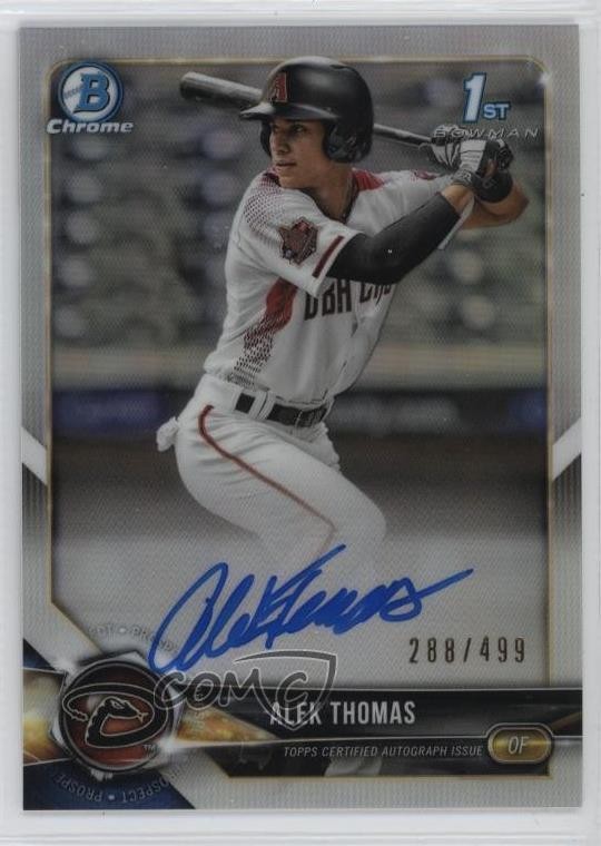 2018 Bowman Draft Chrome Pick Refractor 288/499 Alek Thomas #CDA-AT Auto 12i0