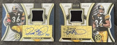2015 Topps Supreme Dual Autograph Patch Booklet Jerome Bettis / Hines Ward 11/15