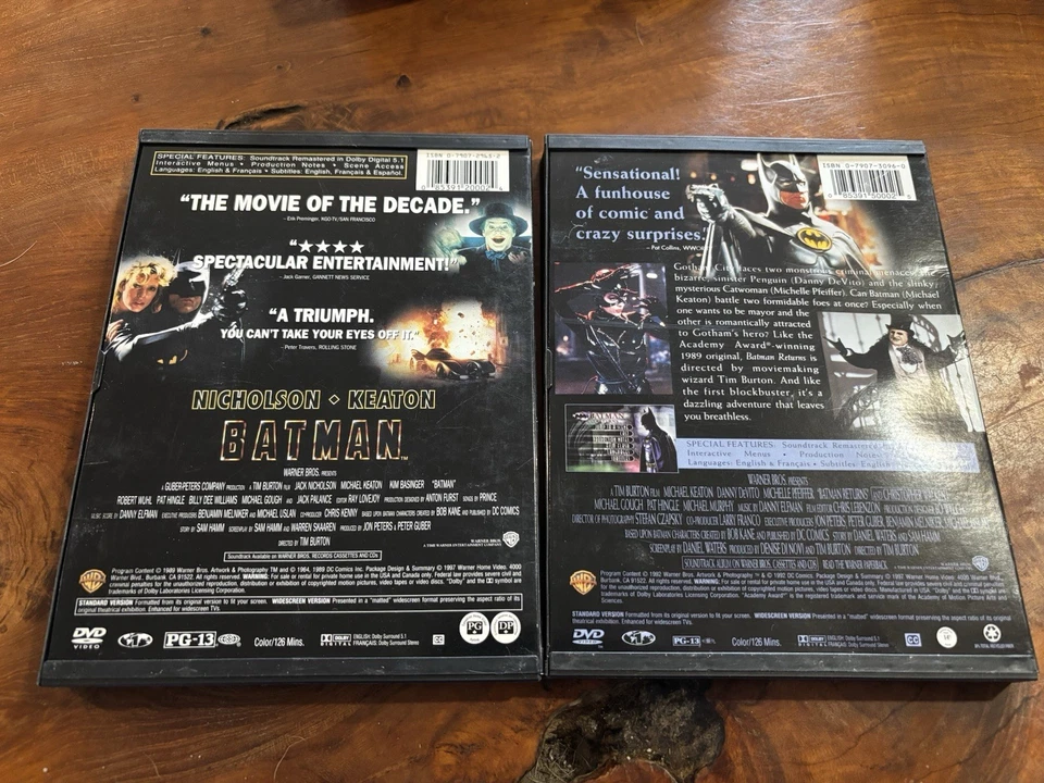 “Batman, Batman Returns” DVDs (Micheal Keaton, Nicholson, DeVito) - Image 2 of 2