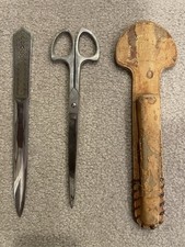 Vintage Antique 30  s Scissors Letter Opener Giv A Gift Solingen Germany Desk Set