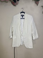 Sharagano Signature Womens White Lined Blazer Size L